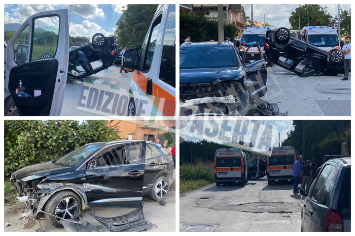 Terribile incidente: Fiat con genitori e bimbi a bordo si ribalta
