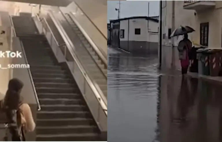 Strade e metro allagate, disastro maltempo in Campania