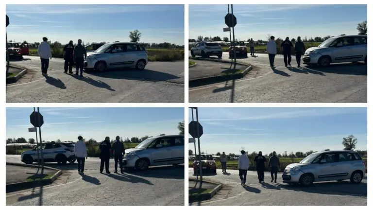 Incidente nella zona industriale: scontro tra 2 auto alla solita rotonda