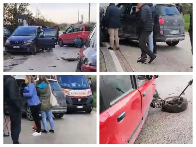 Carambola choc in periferia: ci sono feriti. Strada bloccata