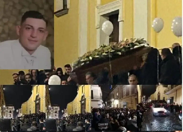 Palloncini bianchi e lacrime per l’addio a Pasquale: lascia 3 figli