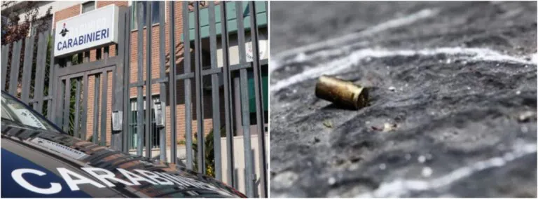 Inseguono un uomo e gli sparano, colpiscono la caserma dei carabinieri