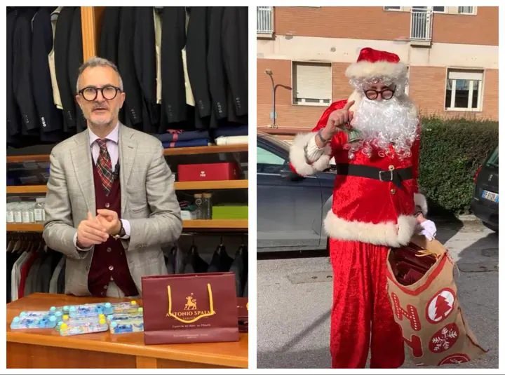 Noto sarto casertano in versione Santa Klaus porta doni ai bimbi di Pediatria