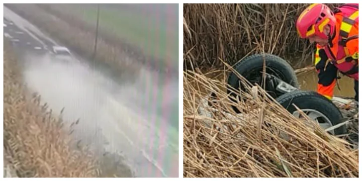 Auto in acquaplaning finisce nel canale: conducente muore