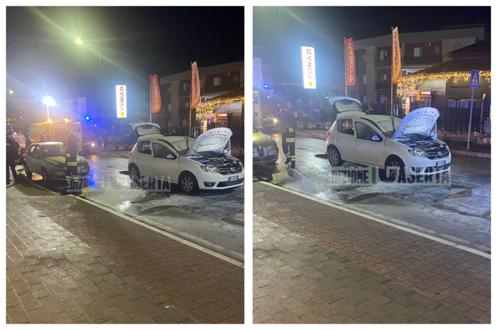 Panico in strada: esplode motore e auto va a fuoco, conducente ferito