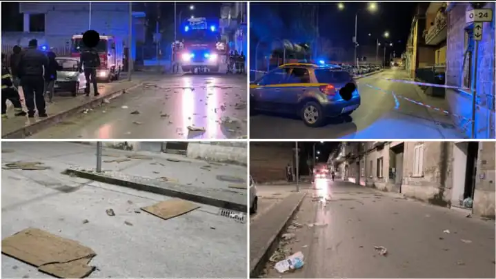 Raffiche di vento fanno “volare” pannelli in strada, Protezione Civile sul posto