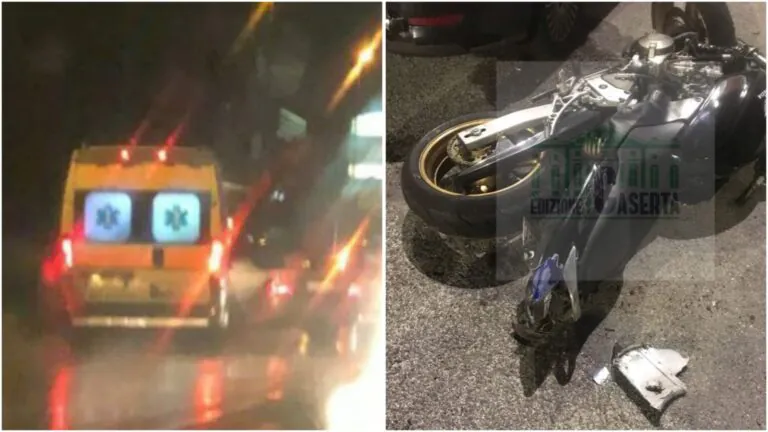 Auto contro moto, giovane centauro a terra