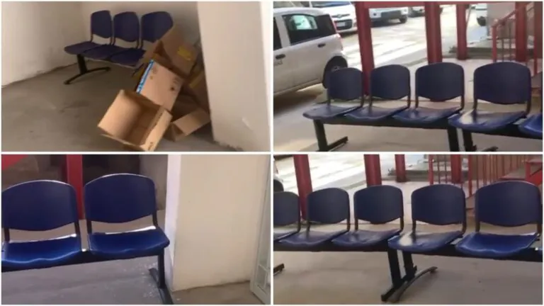 Sala d’attesa per la farmacia distrettuale: utenti costretti a stare al freddo