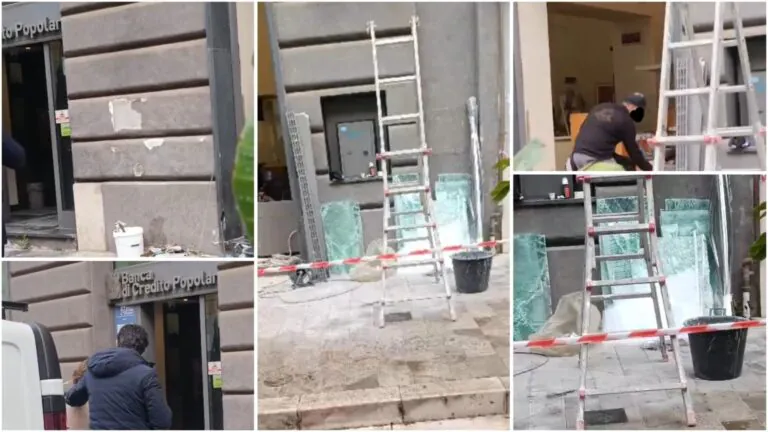 Raid notturno in pieno centro: banditi assaltano la Banca di Credito Popolare