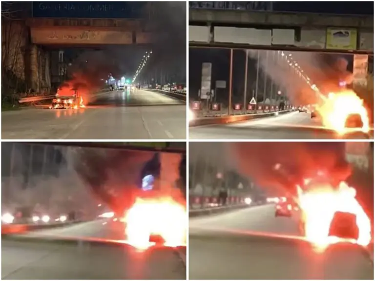 Paura in serata: auto prende fuoco nei pressi del Centro Commerciale