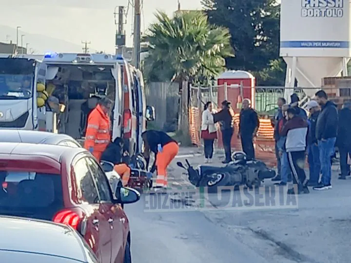 Terribile incidente nella strada Maddaloni/San Felice: centauro trasportato d’urgenza