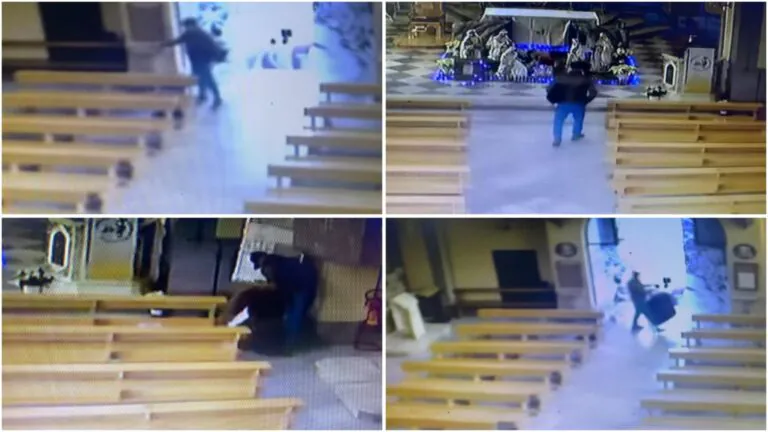 Furto in chiesa: scappa via con il bottiglione delle offerte