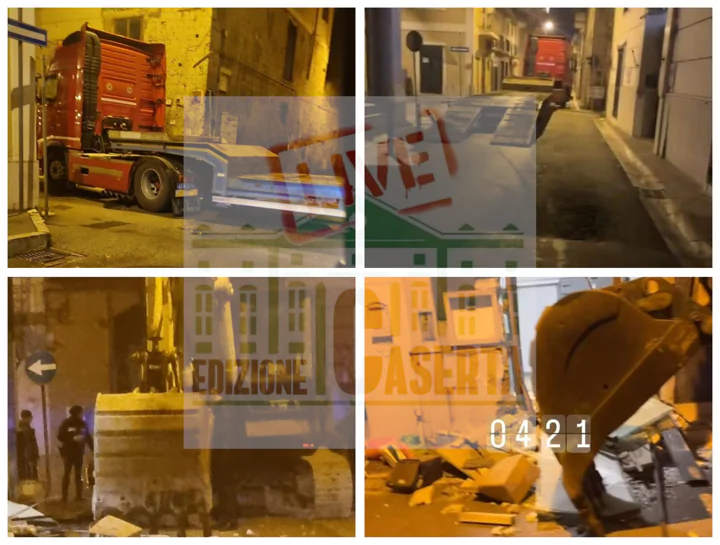 Raid choc alla Banca di Credito popolare: bloccano 4 strade e sfondano con l’escavatore
