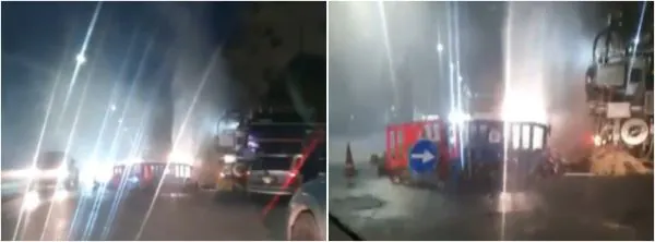 Maxi geyser nel centro della città: traffico in tilt