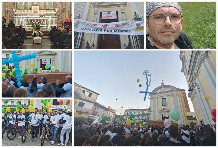 L’addio al ciclista travolto dall’ecoballa, gli amici: “Vogliamo giustizia per Mimmo”