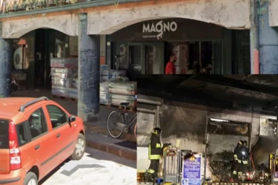 Raid incendiario al supermercato dei Magno, trovate tracce di benzina: caccia agli attentatori
