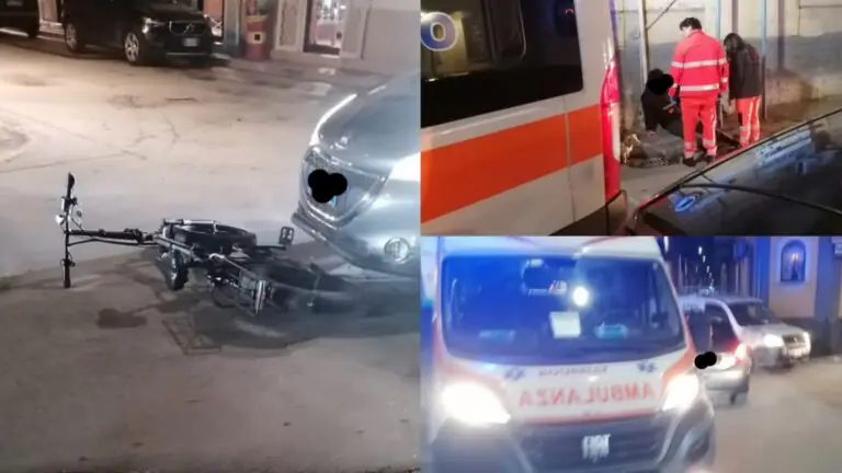 Centrato all’incrocio mentre transitava con bici elettrica: corsa in ospedale per giovane