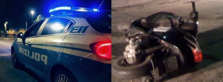 Paura in strada: volante della Polizia si schianta contro scooter