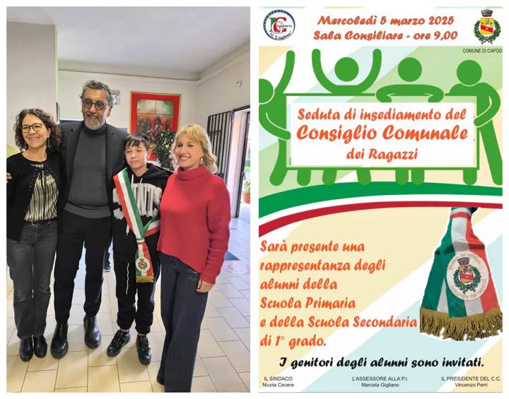 Il piatto forte del sindaco: fissato l’insediamento del consiglio comunale dei ragazzi