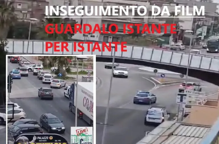 Inseguimento sulla Statale, polizia su auto come in film. GUARDA VIDEO COMPLETO