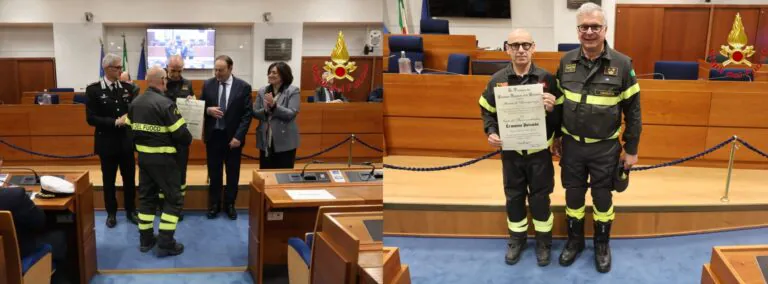 Premio “Raffaele Delcogliano”: conferita attestato di Benemerenza al pompiere eroe