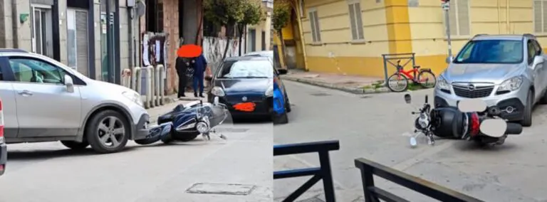 Schianto tra auto e scooter all’incrocio: centauro finisce a terra