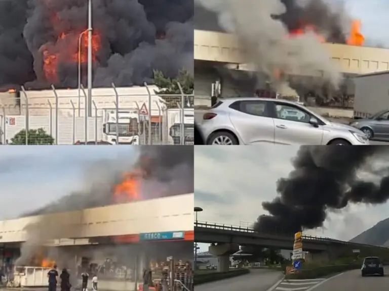 Scuola del Casertano chiusa per il mega incendio all’Interporto