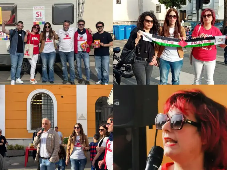 Assemblea pubblica in piazza per il Si al Referendum con Cgil e esponenti politici