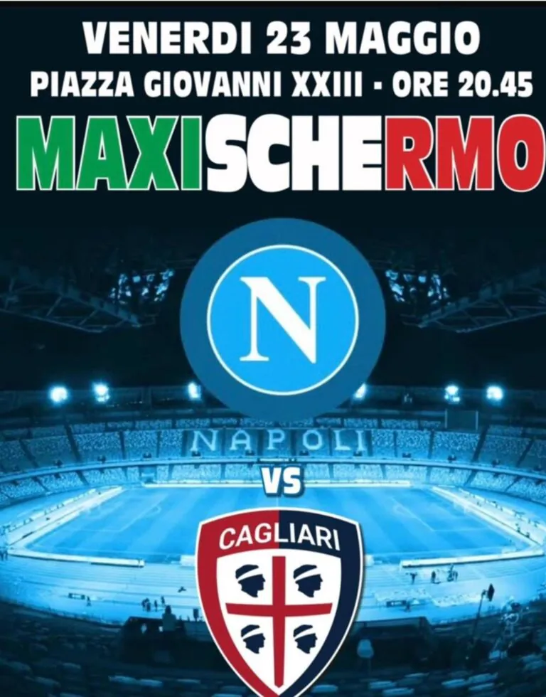 Maxi schermo in piazza per il Napoli con sorpresa gastronomica