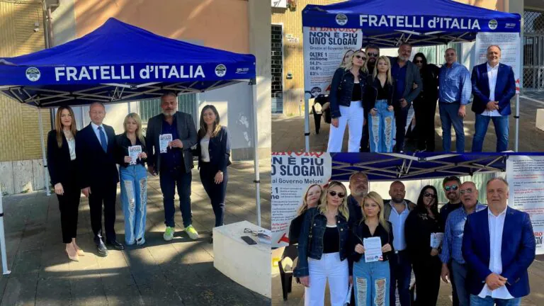 Gazebo di Fratelli d’Italia, Cangiano: “Il nostro Primo Maggio a parlare di lavoro”