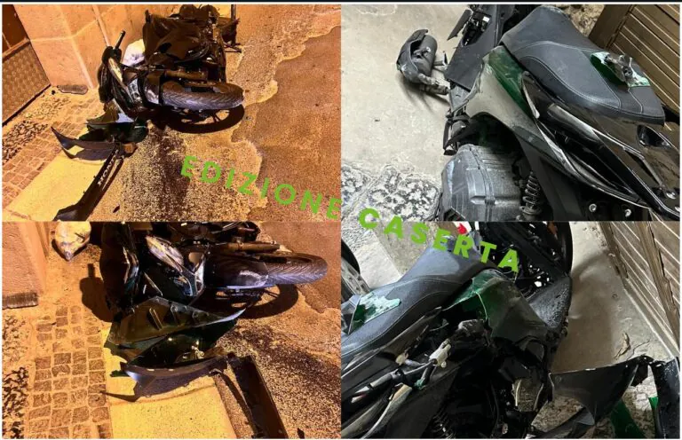 Impatto contro auto: centauro sbalzato contro muro. Miracolato