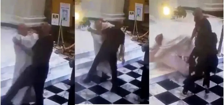 Parroco aggredito da un pregiudicato durante l’eucarestia: il video shock