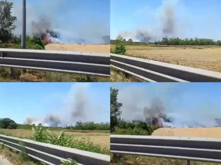 Vasto incendio nei pressi della Variante: fumo visibile da lontano
