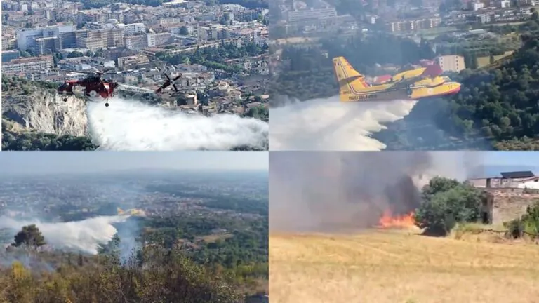 Ancora incendi sul Monte Tifata e nel casertano: pompieri al lavoro