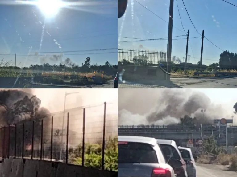 Incendio in periferia: nube di fumo invade le strade. Disagi alla circolazione