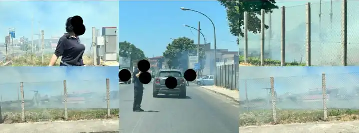 Scoppia rogo nella frazione, fumo invade le strade: disagi alla circolazione