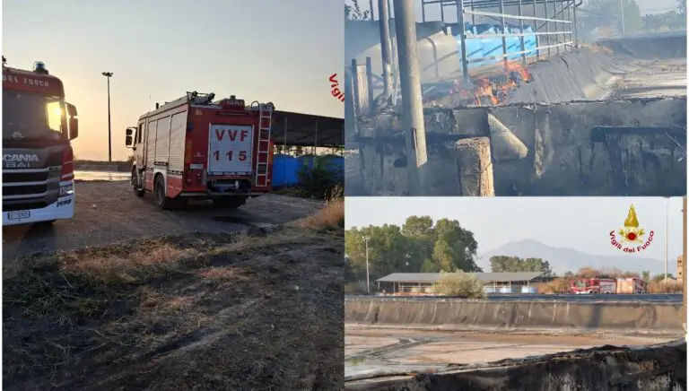 Incendio raggiunge vasconi nella zona delle ecoballe