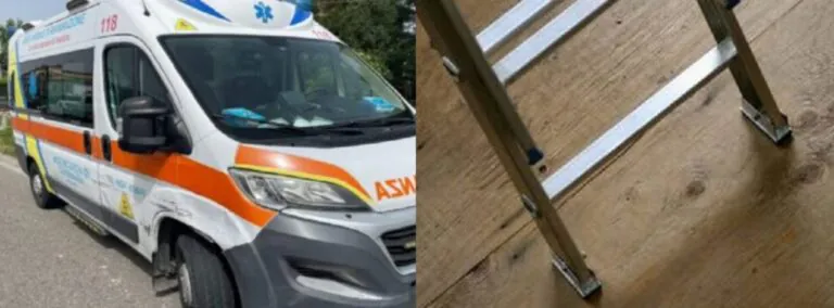 Precipita da una lunga scala durante lavori: trasportato d’urgenza