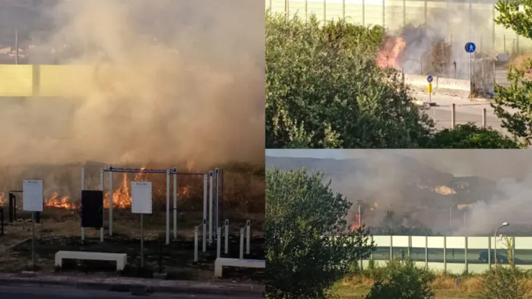 Scoppia rogo lungo la strada, fiamme invadono l’area fitness