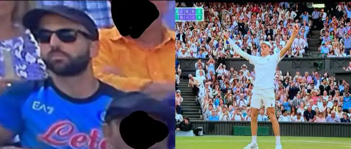 Casertano con la maglietta del Napoli al torneo di Wimbledon. La sua storia
