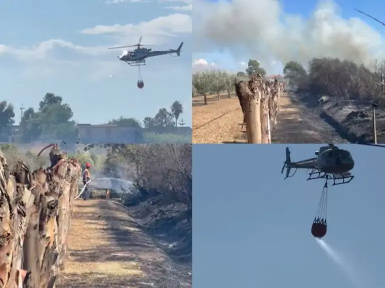 Ennesimo rogo nella nota Oasi, in azione elicottero della Protezione Civile