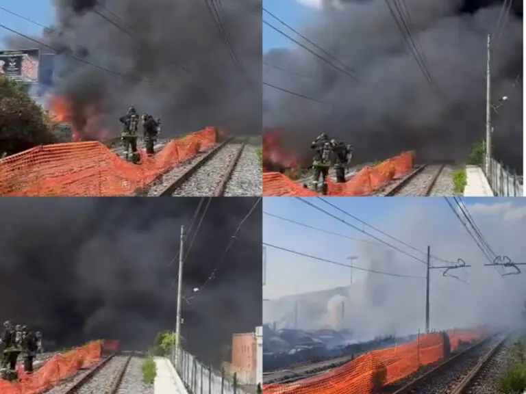 Vasto incendio nei pressi della stazione ferroviaria: disagi alla circolazione dei treni