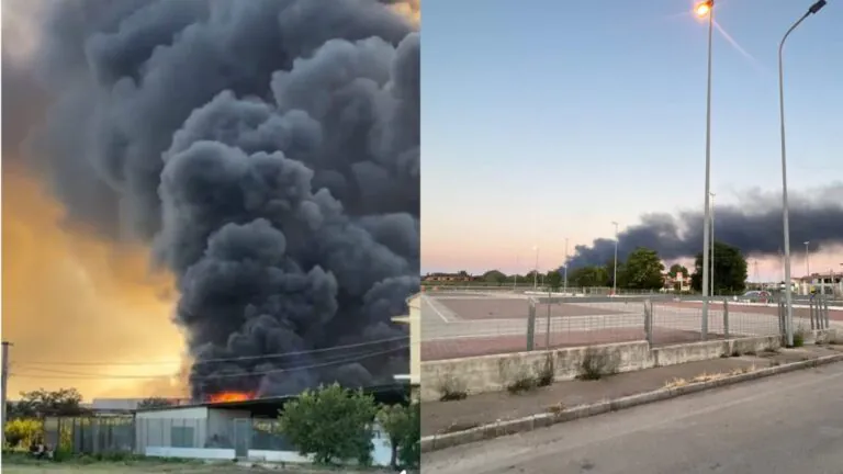 Impianto di rifiuti in fiamme, i sindaci: “Tappatevi in casa”
