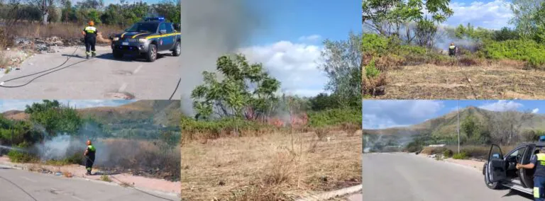 Scoppia incendio nella zona industriale, Protezione Civile in azione