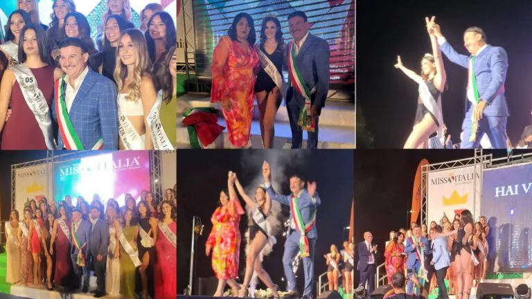 Miss Italia nella frazione, De Lucia con la fascia nelle vesti di patron dell’evento e vicerè della città