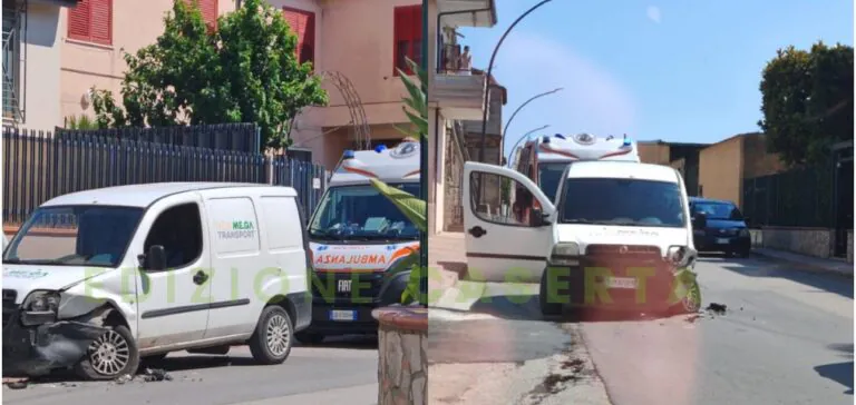 Terribile scontro all’incrocio, coinvolto furgone. Ambulanza sul posto