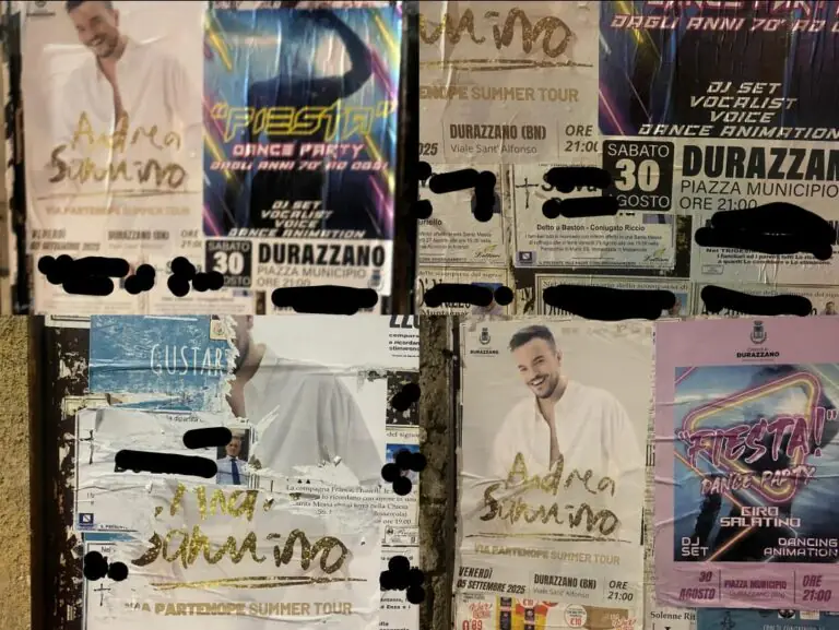 Manifesti funebri coperti dalla festa sannita: lamentele in paese