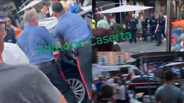 Aggredisce 2 giovani in piazza: bloccato e portato via dai carabinieri