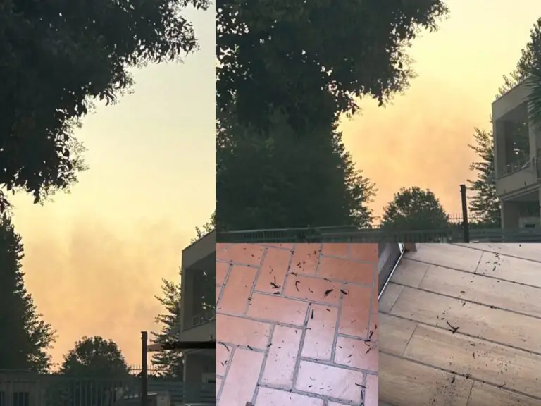 Nube tossica dopo rogo: ceneri “piovono” su varie zone dell’agro