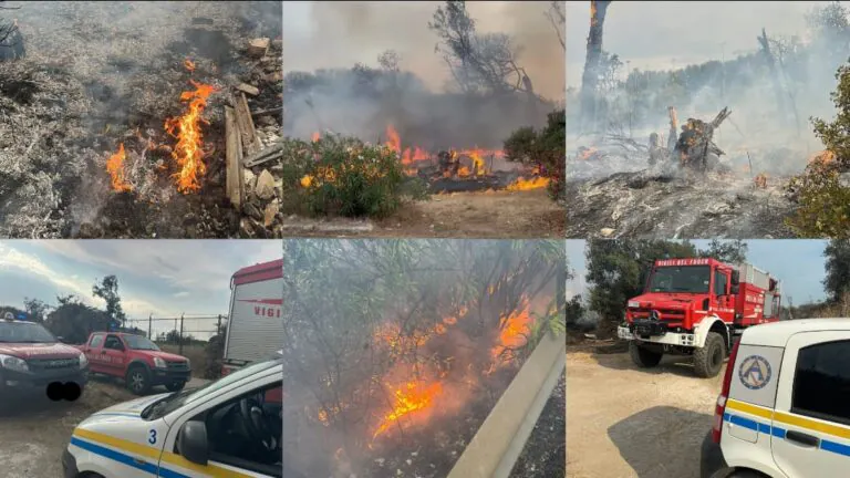 Due maxi roghi nella frazione: Protezione Civile e pompieri in azione